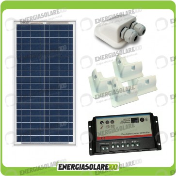 Solar Kit 30W Solar Panel Controller for 2 batteries Cable gland for caravan