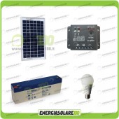 Kit illuminazione interni pannello solare 5W EJ lampadina LED 7W 12V per max 1 ora di funzionamento
