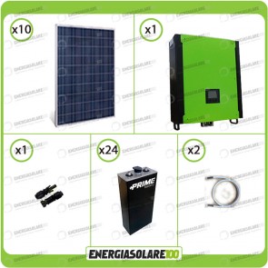 Kit solare fotovoltaico 2.7KW Inverter Infinity 5kW 48V regolatore MPPT 10Kw 900Vdc Batterie OPzS