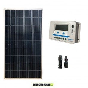 Kit solare con pannello fotovoltaico 150W e regolatore di carica EpSolar 10A VS1024AU con prese USB