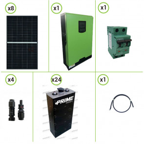Impianto solare fotovoltaico 1.8KW 48V pannello monocristallino inverter onda pura Edison50 5KW PWM 50A batteria AGM