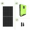 Photovoltaic system 2.5KW solar panels 450W with Hybrid Solar Inverter Edison V2 3KW 24V MPPT Charge Controller 80A 500VDC 4kW PV