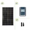 Starter Kit 150W 12V Monocrystalline Solar Panel and EpSolar MPPT Tracer-A 20A 100Voc Charge Controller with Display