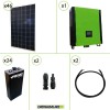 Solar photovoltaic kit 12.8KW Pure wave inverter Infinity 10Kw 48V regulator MPPT 15Kw 900Vdc Batteries 8Kwh OPzS
