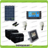 Photovoltaic Solar lighting kit 50W 12V panel  with 10W LED flood light and 2 7W 12V LED bulbs  for 8 hours