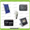 Photovoltaic Solar lighting kit panel 20W 12V with LED flood light and LED bulb 7W 12V for 3 hours