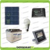 Photovoltaic Solar lighting kit panel 50W 12V with 10W LED flood light and LED bulb 7W 12V for 8 hours