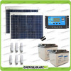Solar lighting kit panel 100W 24V for 5 hours fluorescent bulb lamp 11W 24V barn cabin solar charge controller NV