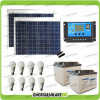 Solar lighting kit panel 100W 24V for 5 hours 8 LED bulb lamps 7W 24V barn cabin