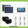 Solar lighting kit panel 60W 24V for 5 hours 6 LED bulb lamps 7W 24V barn cabin