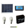 Solar lighting kit panel 30W 12V for 5 hours 2 LED bulb lamps 7W 12V