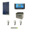 Solar lighting kit panel 30W 12V for 5 hours 3 LED bulb lamps 7W 12V