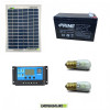 Photovoltaic Votive lighting solar system solar panel 5W 12V, 2 LED lights 0.3W Dusk to Dawn