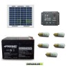 Photovoltaic Votive lighting solar system solar panel 10W 12V, 5 LED lights 0.3W from Dusk till Dawn