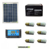 Photovoltaic Votive lighting solar system solar panel 10W 12V, 6 LED lights 0.3W from Dusk till Dawn