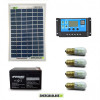 Photovoltaic Votive lighting solar kit panel 10W 4 LED lights 0.3W 24 hours