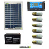 Photovoltaic Votive lighting solar system with solar panel 20W 12V 6 LED lights 0.3W 12V 24 hours