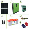 Photovoltaic solar system 3KW 48V monocrystalline panel inverter pure wave Edison50 5KW PWM 50A batteries tubular plate 210Ah