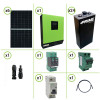Photovoltaic solar system 2.2KW 48V pure wave hybrid inverter 5KW MPPT 80A battery opts
