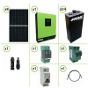 Photovoltaic solar system 3KW 48V pure wave hybrid inverter 5KW MPPT 80A battery opts