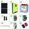 Solar photovoltaic Kit 2.2KW 24V monocrystalline panels Edison hybrid inverter 24V 3KW with MPPT 80A regulator tubular plate batteries