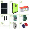 Photovoltaic solar system 3KW 48V hybrid inverter 5KW MPPT 80A tubular plate battery