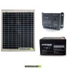 Photovoltaic solar panel kit 20W 12V Regulator PWM 5A Epsolar Battery AGM 12Ah camper cabin