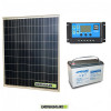 Starter Kit Plus Solar Panel 80W 12V AGM Battery 100Ah Controller PWM 10A NV10