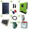 Photovoltaic solar kit 1120W 24V pure wave inverter Edison30 3KW PWM 50A tubular plate 240Ah batteries for cottage or country house