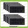 Stock 10 Photovoltaic Solar Panels 100W 12V Monocrystalline Cabin Boat Pmax 1000W 