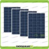 Stock 4 Photovoltaic Solar Panels 100W 12V Polycrystalline Cabin Boat Pmax 400W 