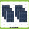 Stock 6 Photovoltaic Solar Panels 100W 12V Polycrystalline Cabin Boat Pmax 600W 