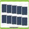 Kit 10 Photovoltaic Solar Panels 10W 12V 100W Multipurpose Pmax Cabin Boat