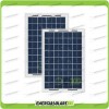Set 2 Photovoltaic Solar Panels 10W 12V Multi-Purpose Pmax 20W Cabin Boat