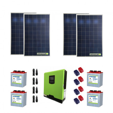 Kit Solare Fotovoltaico 1000W 24V Baita Rifugio di Montagna Casa di Campagna