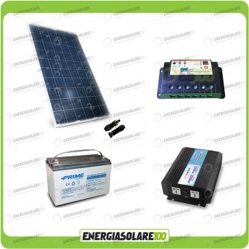 Kit baita pannello solare 200W 12V inverter onda pura 1000W batteria AGM 100Ah regolatore EPSolar