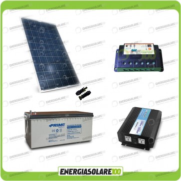Kit baita pannello solare 200W 12V inverter onda pura 1000W batteria AGM 200Ah regolatore EPsolar