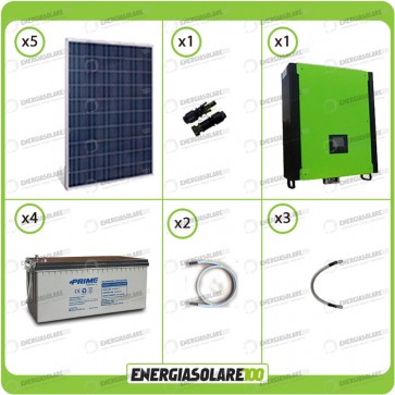 Kit solare fotovoltaico 1.2KW Inverter onda pura Infinity 5000W 48V regolatore MPPT 10Kw 900Vdc Batterie AGM