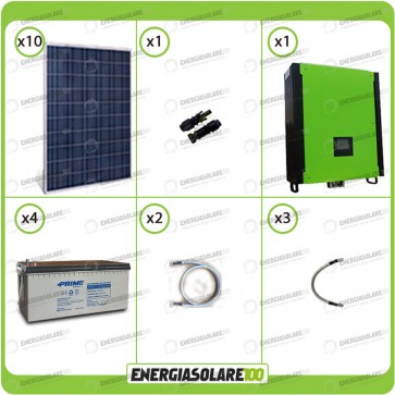 Kit solare fotovoltaico 2.5KW Inverter onda pura Infinity 10Kw 48V regolatore MPPT 15Kw 900Vdc Batterie AGM