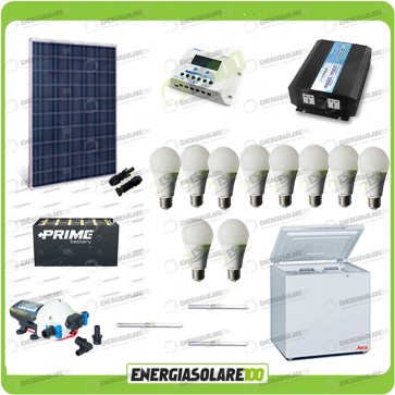 Kit Solare Fotovoltaico isolati dalla Civiltà 250W x Luci Frigo incluso Pompa Off-Grid