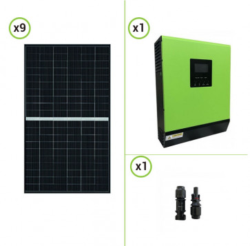 Impianto solare fotovoltaico 3.3KW pannelli monocristallini inverter ibrido onda pura 5KW 48V con regolatore di carica MPPT 80A 450Voc