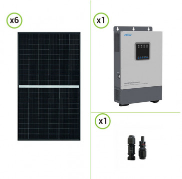 Impianto Solare fotovoltaico 2.2KW Inverter Caricabatterie EPEver 5KW 48V onda pura con regolatore di carica MPPT 80A