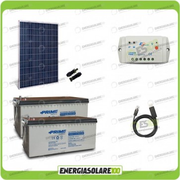 Kit Starter Plus Pannello Solare HF 270W 24V Batteria AGM 200Ah Regolatore PWM 10A LS1024B e Cavo USB RS485 