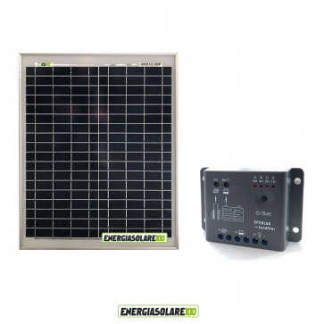 Kit Solare Fotovoltaico 20W 12V Regolatore PWM 5A Epsolar Camper Casa Nautica Illuminazione