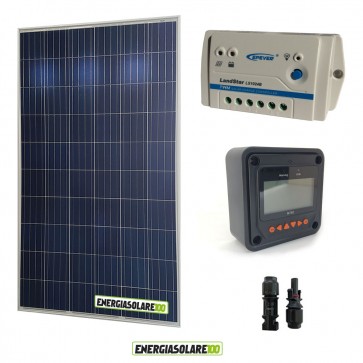 Kit fotovoltaico Pannello Solare Policristallino 280W 24V  Regolatore PWM 10A LS1024B con Display MT-50