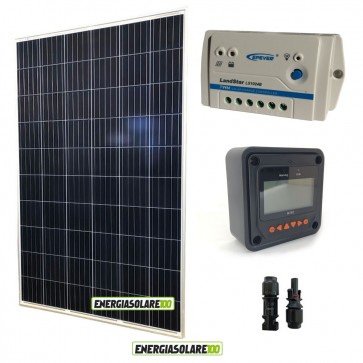 Kit Solare Fotovoltaico 280W 24V Policristallino con Regolatore PWM 10A LS1024B e Display MT-50 Epsolar