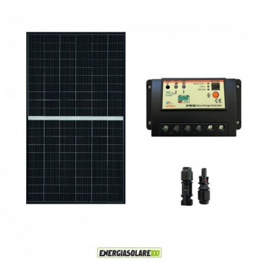Kit Solare Fotovoltaico 375W 24V  Regolatore PWM 20A Baita Chalet