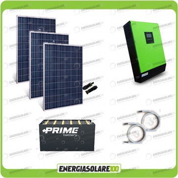 Kit solare fotovoltaico 750W Inverter onda pura Genius 5000VA 4000W 48V MPPT 80A Batterie OPzS