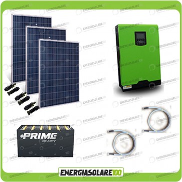 Kit solare fotovoltaico 750W Inverter onda pura Edison30 3000VA 2400W PWM 50A Batterie OPzs