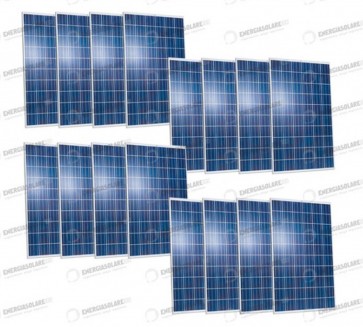 Set 16 Pannelli Solari Fotovoltaici 280W Extra-Europeo 30V tot. 4480W Casa Baita Stand-Alone